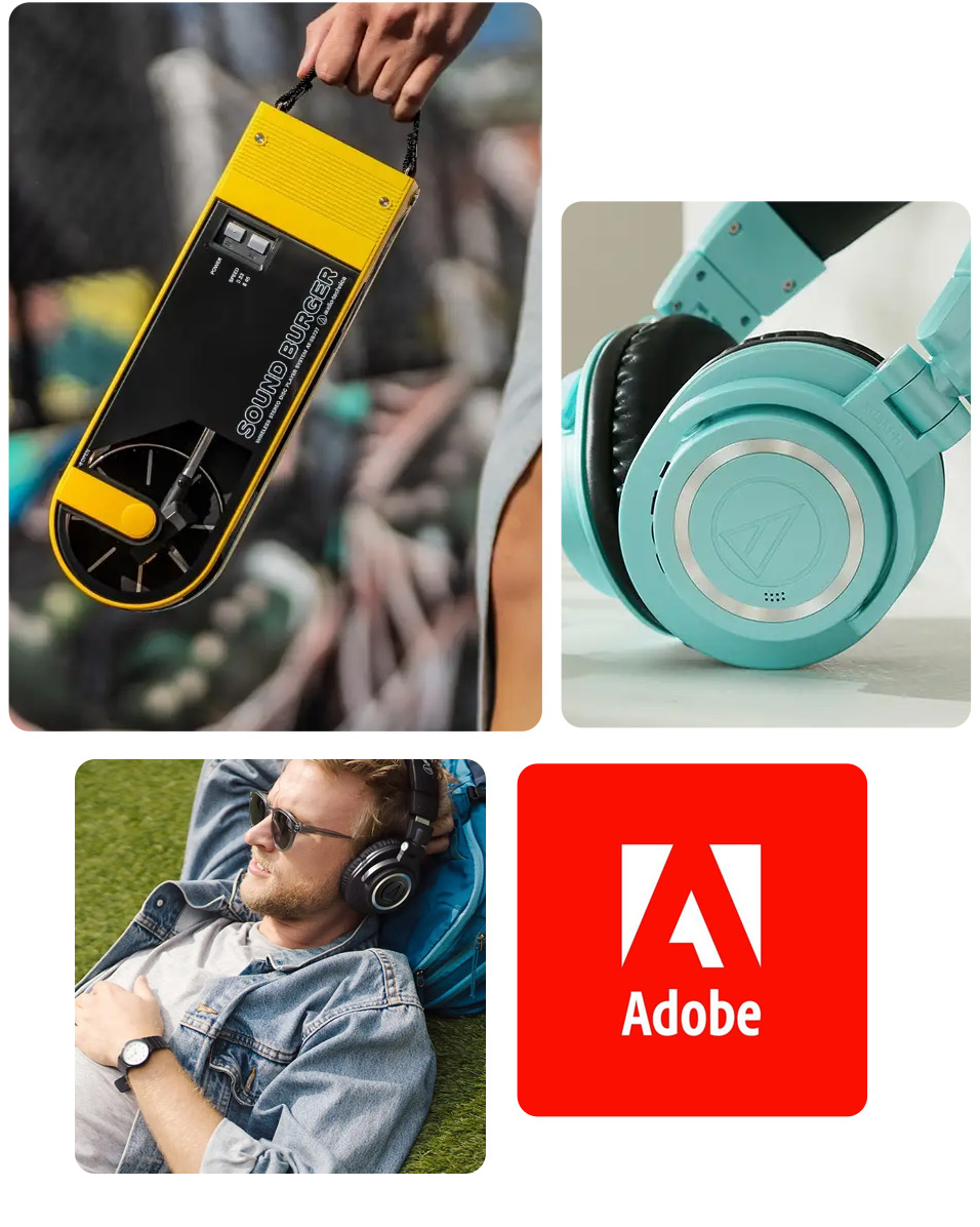 Audio Technica images with adobe commerce.